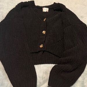 Pink Republic Black Button-Up Cardigan